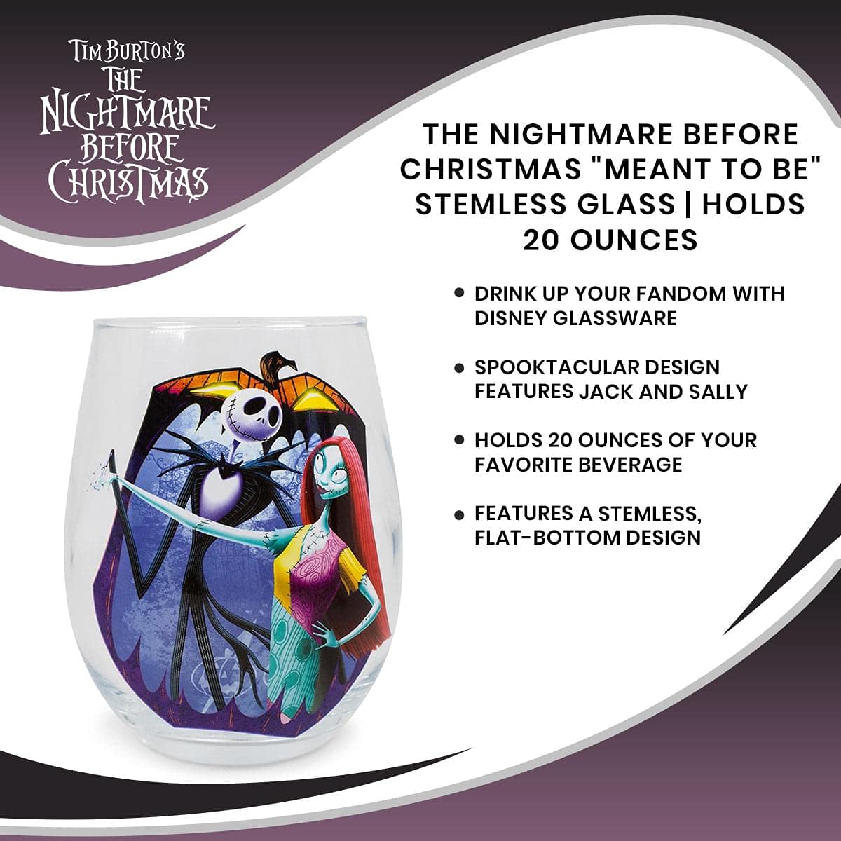 Foto 8 pulgar | Copa de Vino Sin Tallo Disney The Nightmare Before Christmas - Venta Internacional