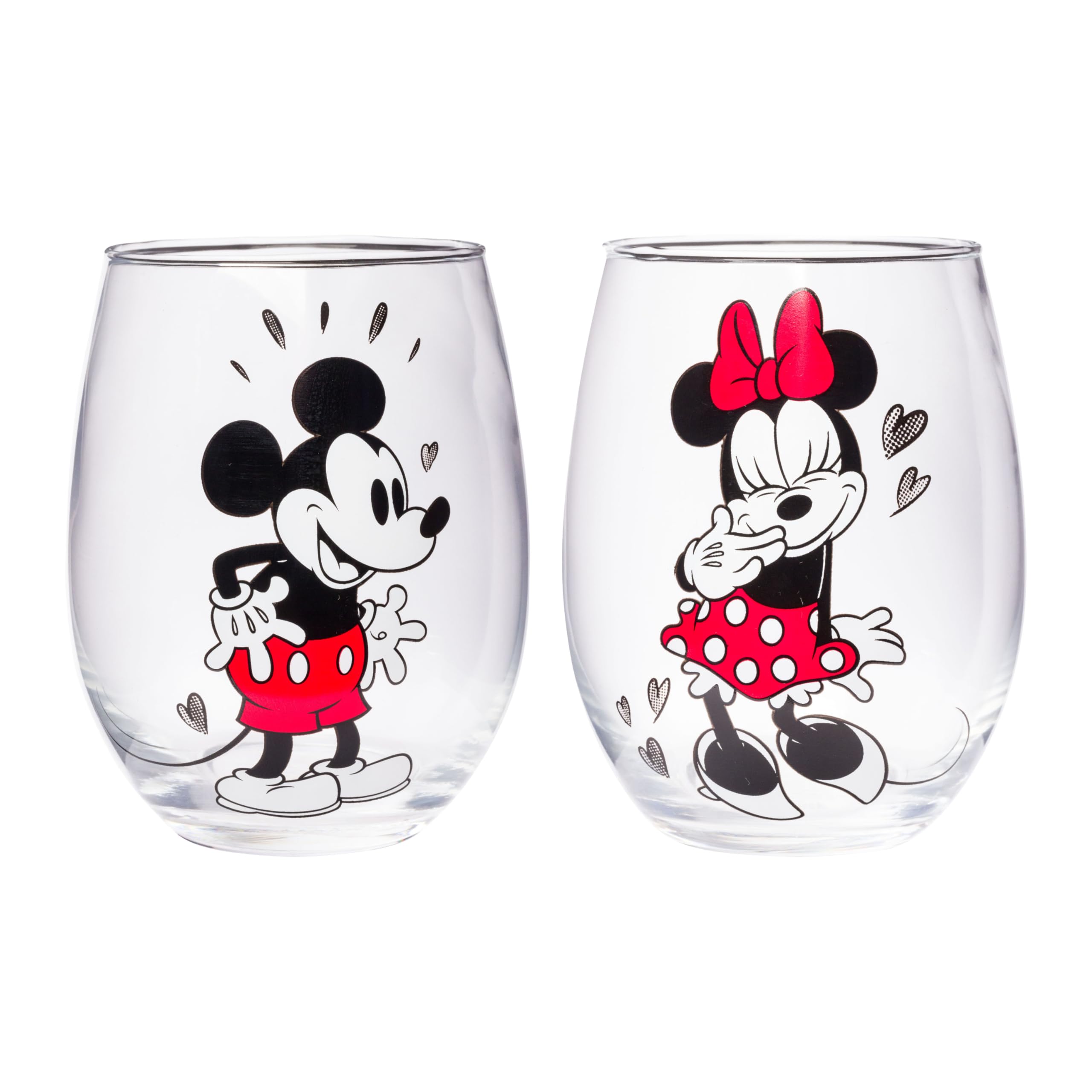 Foto 2 pulgar | Set De Vasos Sin Tallo Silver Buffalo Disney Mickey Minnie 600 Ml - Venta Internacional.