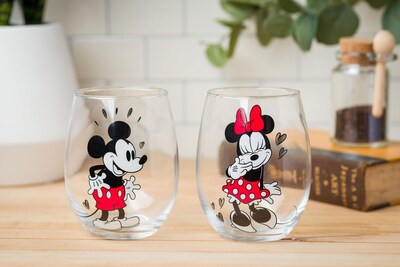 Foto 5 | Set De Vasos Sin Tallo Silver Buffalo Disney Mickey Minnie 600 Ml - Venta Internacional.