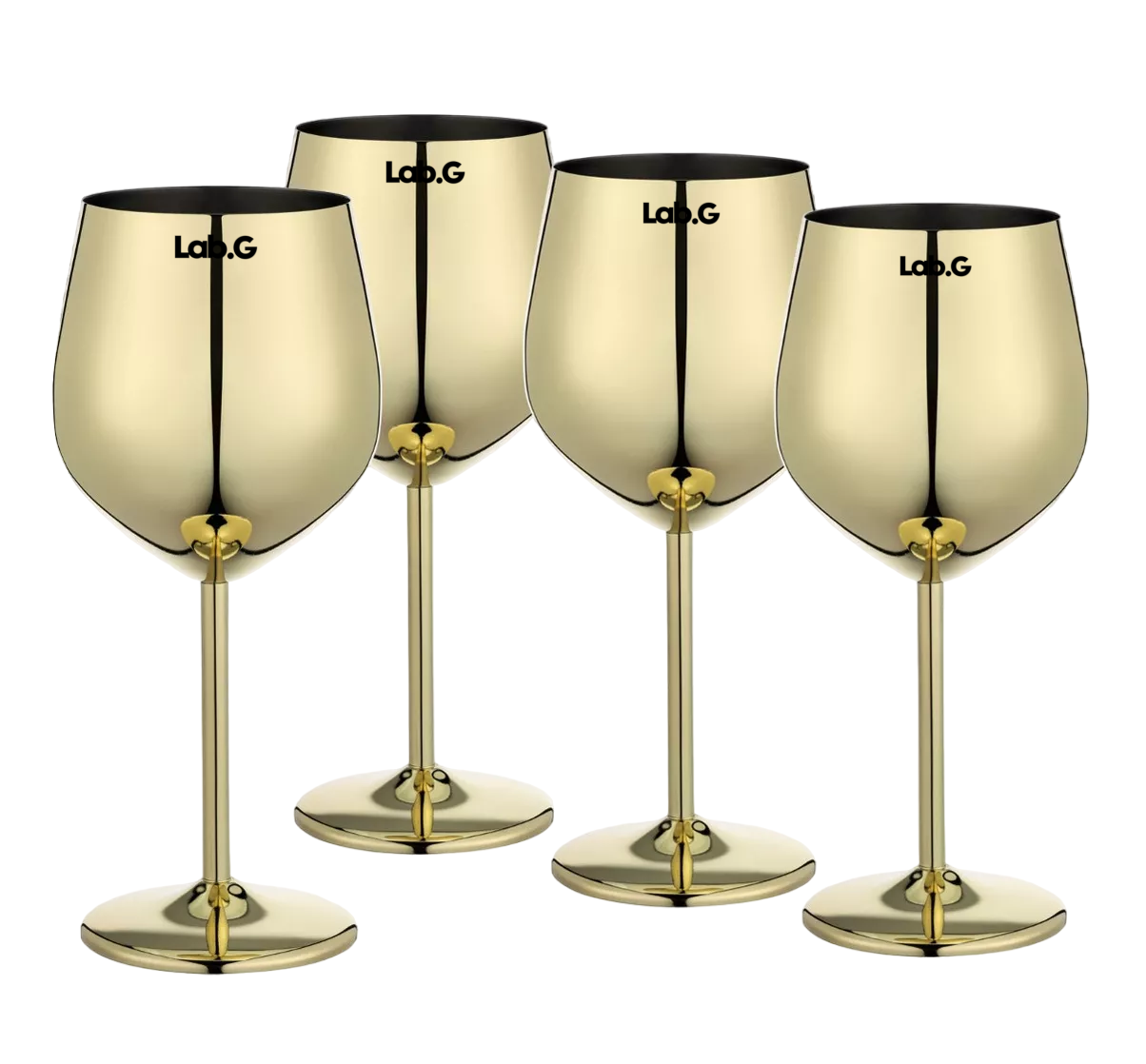 Copas De Vino De Acero Inoxidable Doradas 4 Pzs
