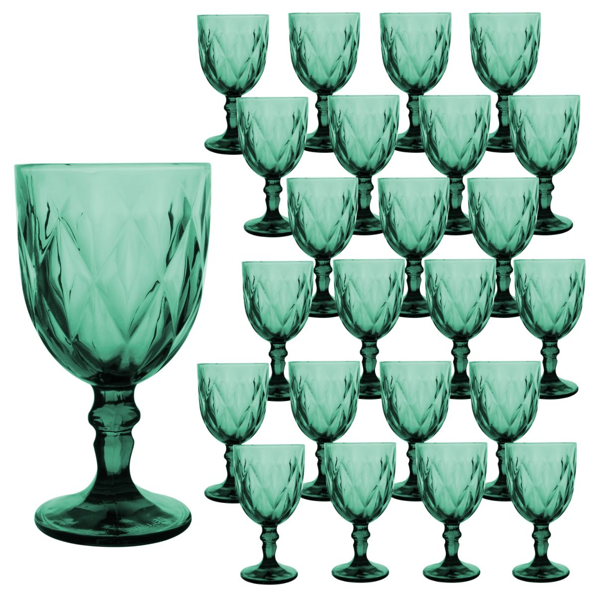 Copas De Vidrio Vino Vittori Verde 24 Piezas