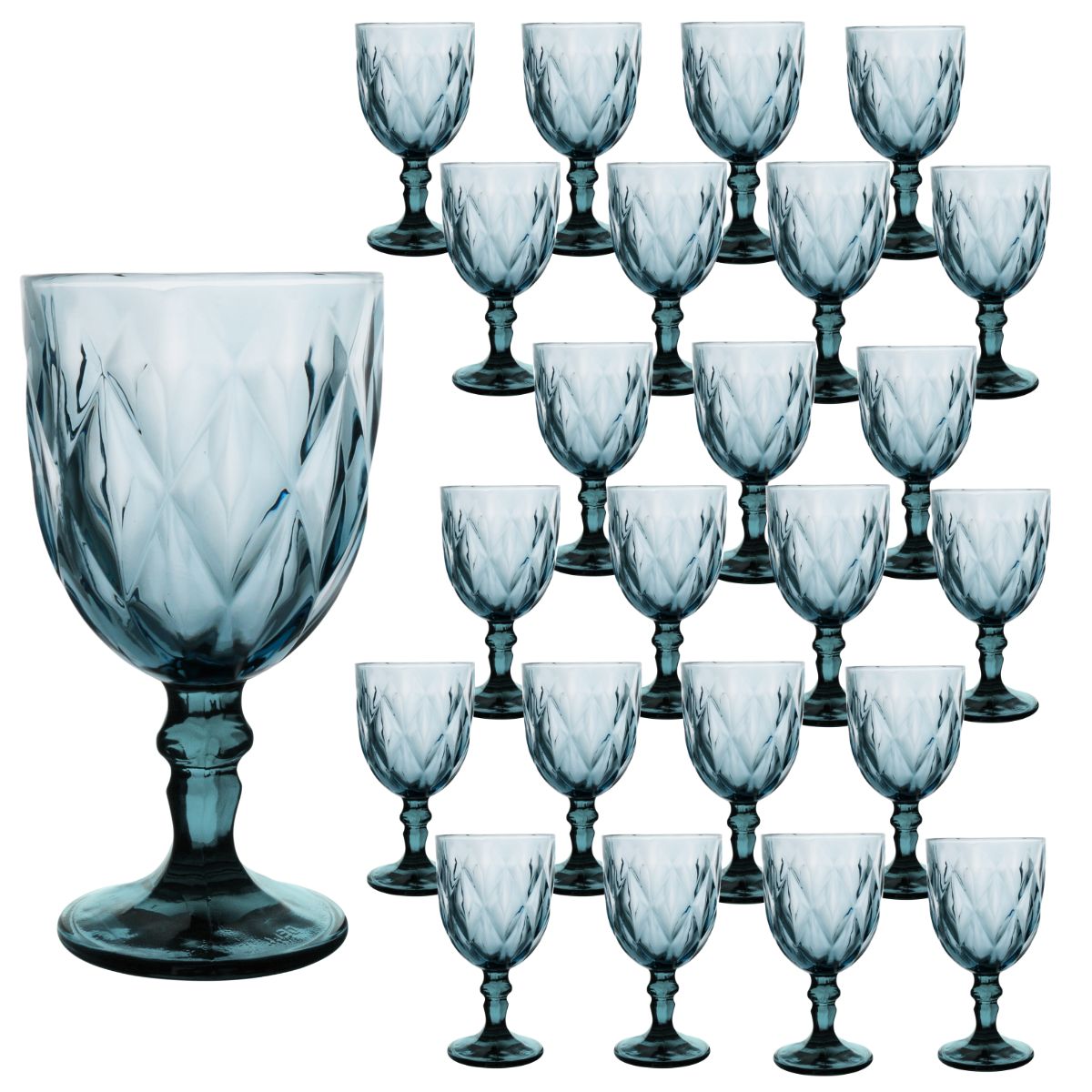 Copas De Vidrio Vino Vittori Azul 24 Piezas