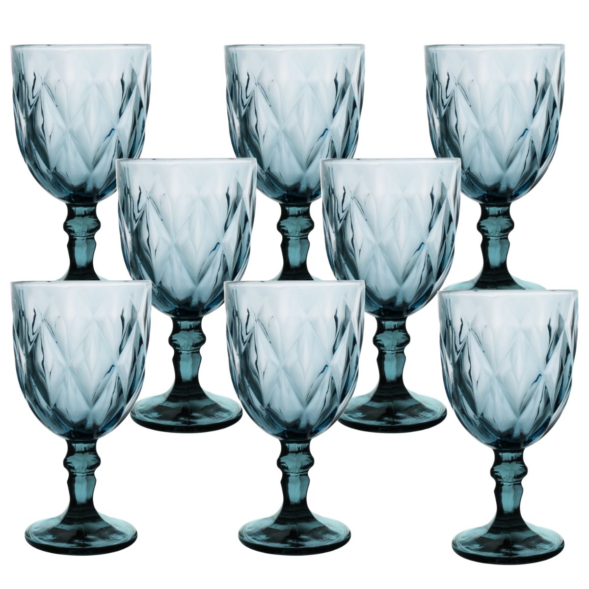 Copas de Vidrio Vino Vittori Azules 8 Piezas