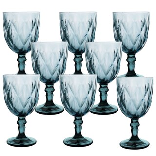 Foto 1 | Copas de Vidrio Vino Vittori Azules 8 Piezas