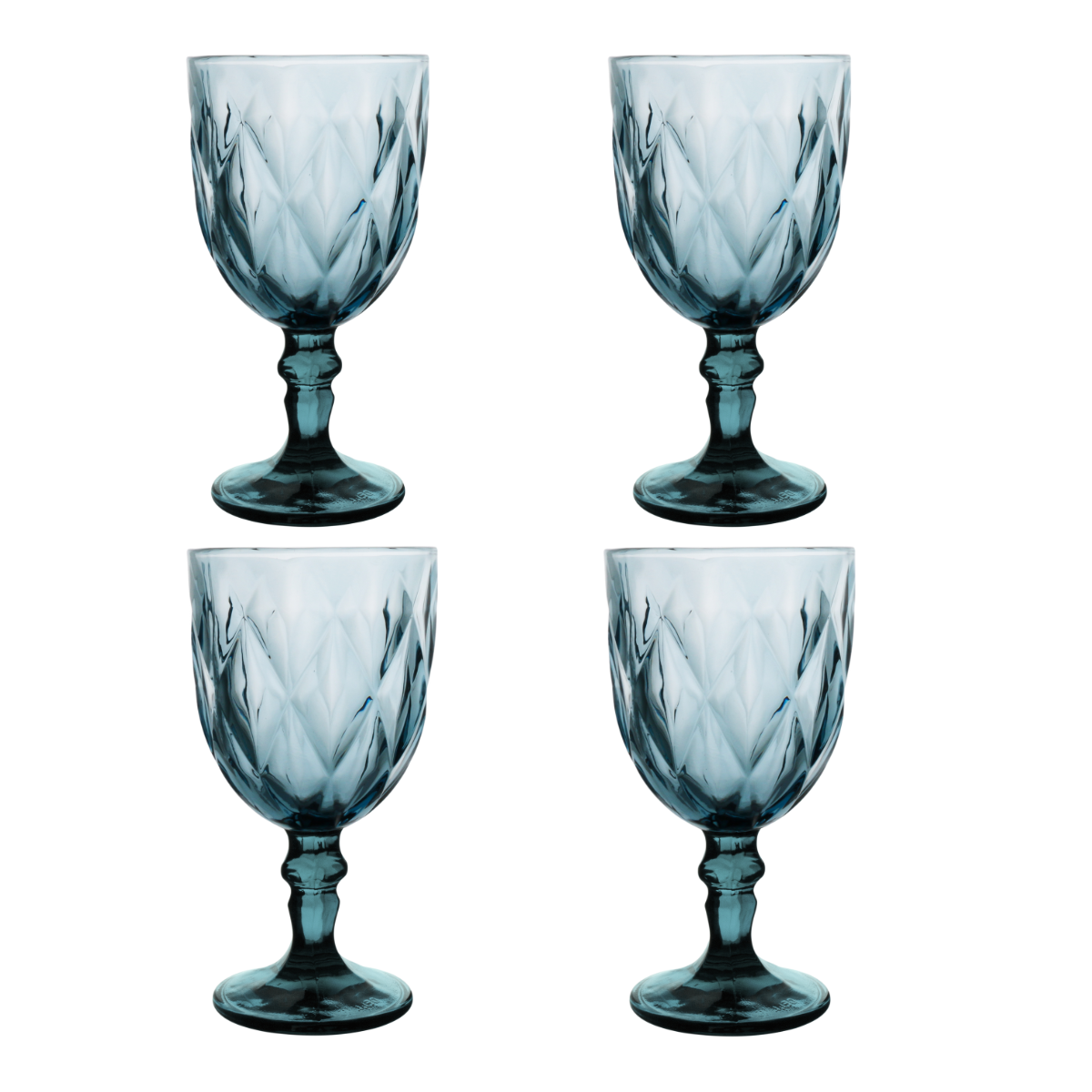 Copas de Vidrio Vino Vittori Azules 4 Piezas