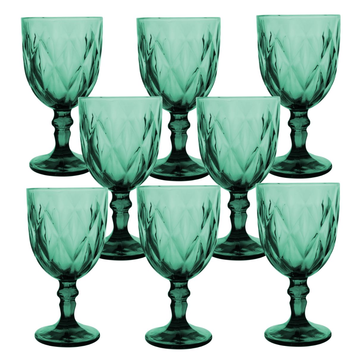 Copas de Vidrio Vino Vittori Verdes 8 Piezas