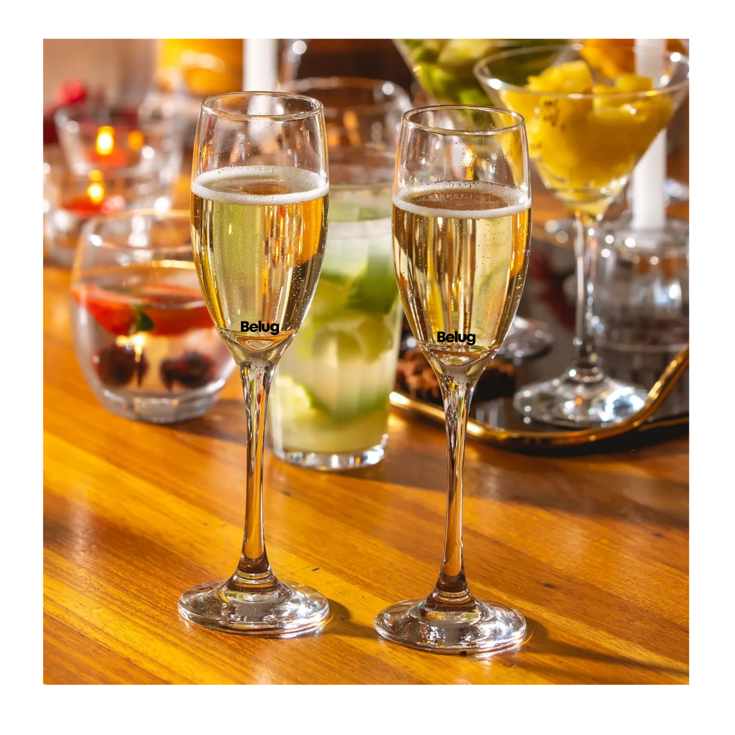 Foto 4 pulgar | Set 6 Piezas Copas Flauta Champagne Vidrio 190 Ml 6.5 Oz, Belug Transparente