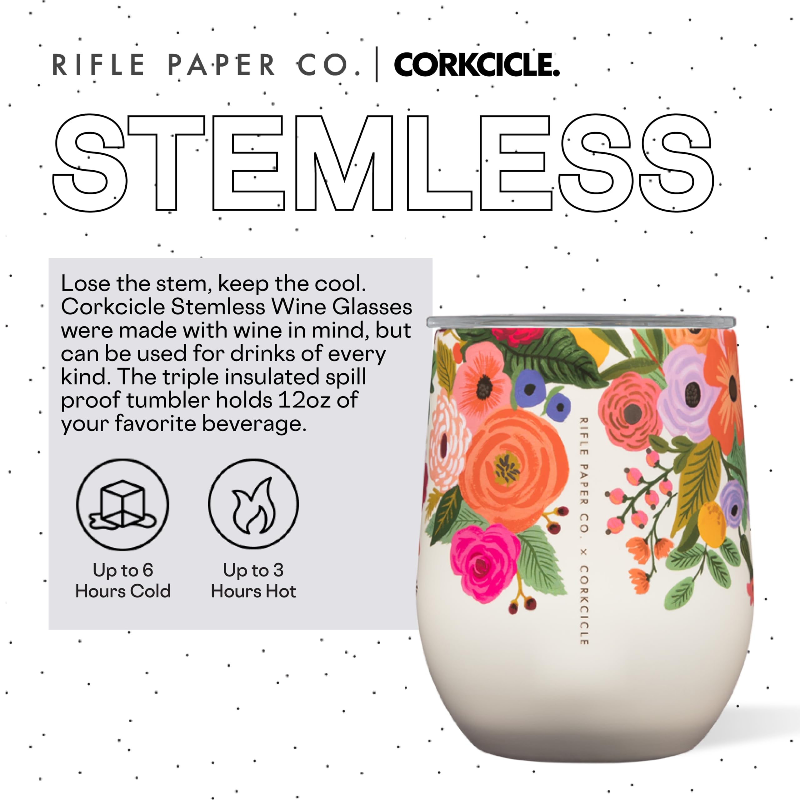 Foto 3 pulgar | Vaso Para Vino Corkcicle X Rifle Paper Co. Garden Party, 350 Ml - Venta Internacional.