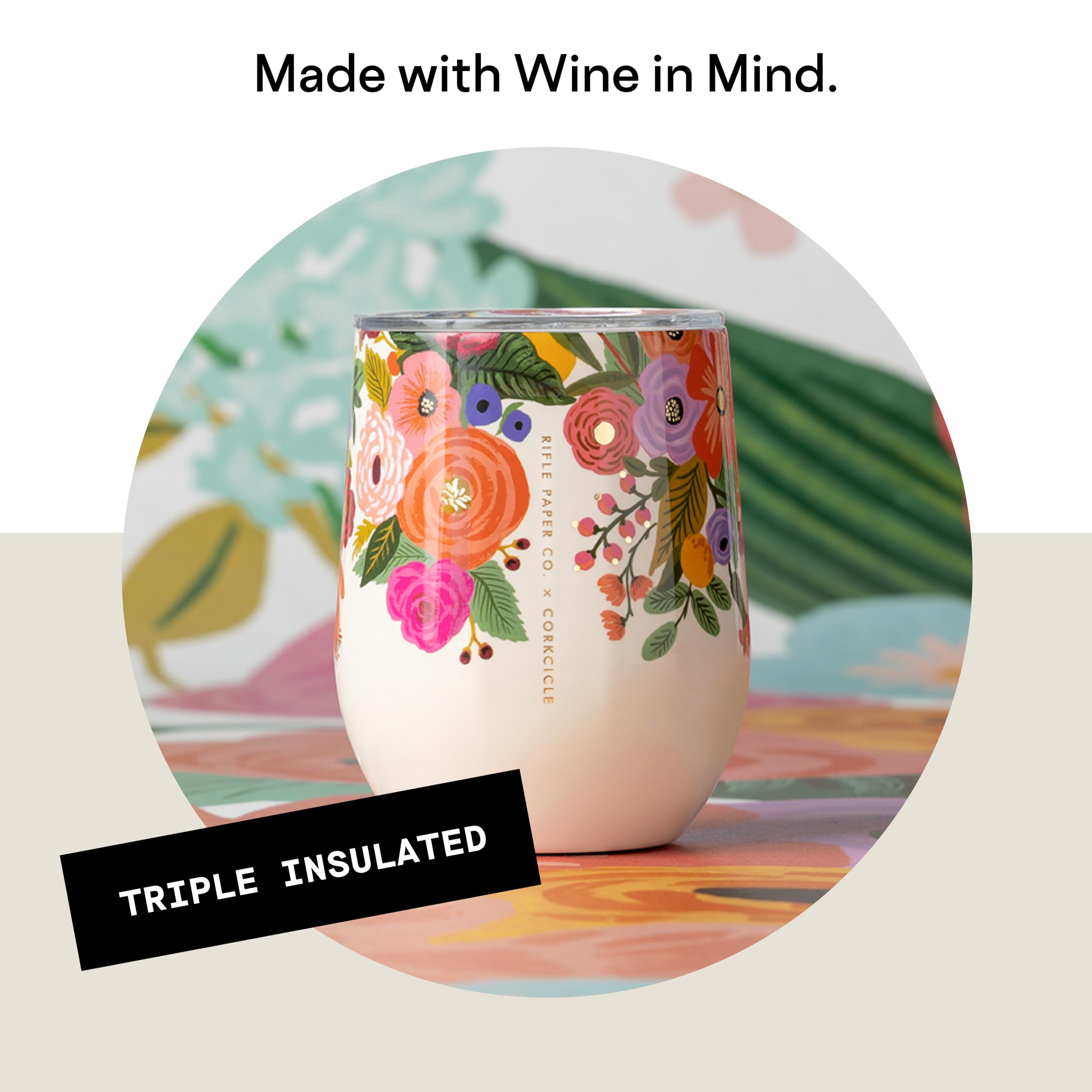 Foto 4 pulgar | Vaso Para Vino Corkcicle X Rifle Paper Co. Garden Party, 350 Ml - Venta Internacional.
