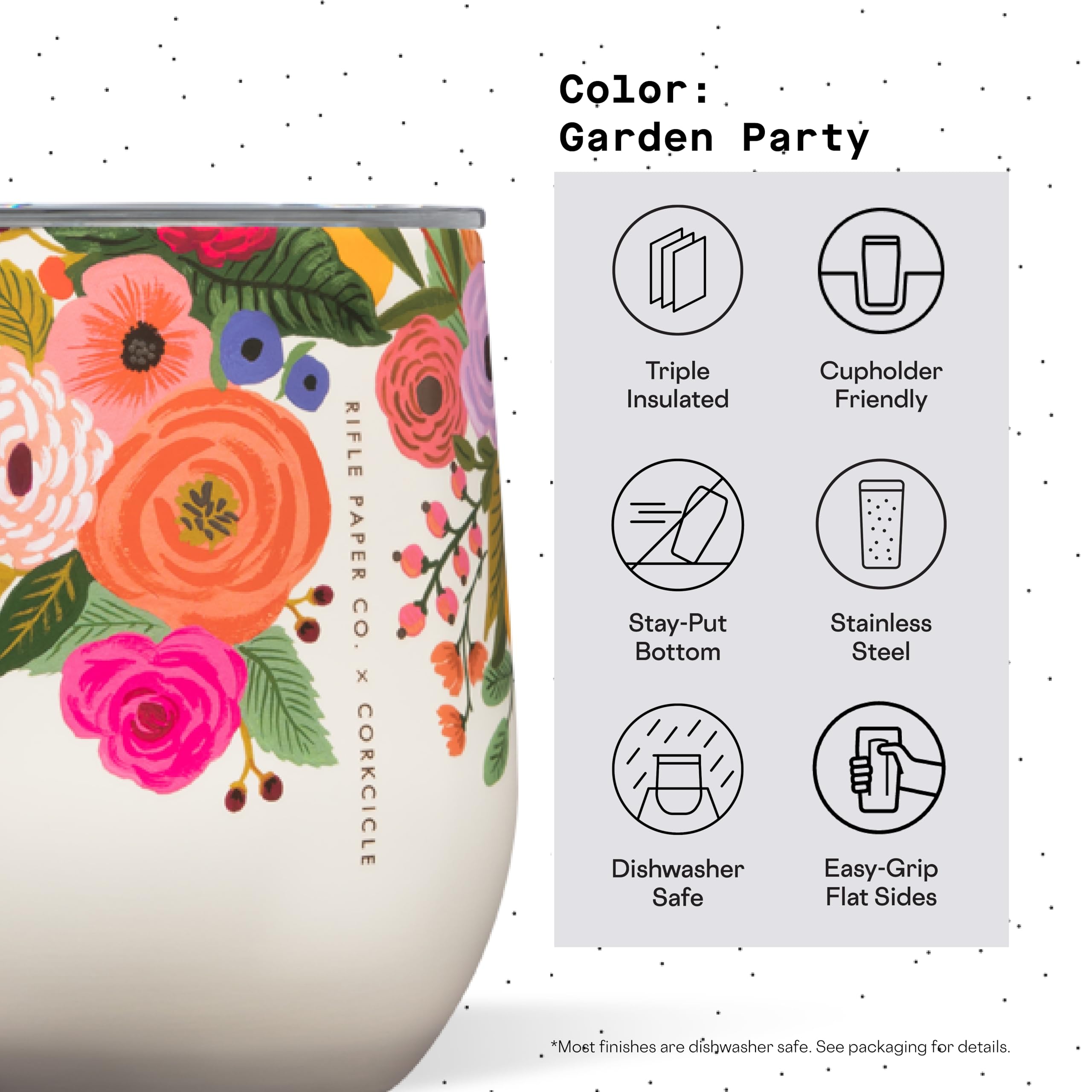 Foto 5 pulgar | Vaso Para Vino Corkcicle X Rifle Paper Co. Garden Party, 350 Ml - Venta Internacional.