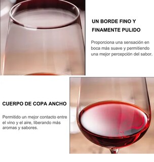 Foto 4 | Juego Xtellar De 2 Copas Vino Tinto Vidrio De Cristal 481 Ml