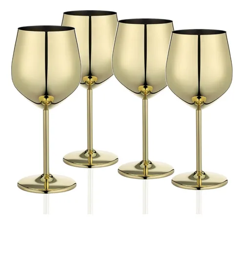 Foto 1 | Copas Xtellar De Vino De Acero Inoxidable Oro De 4 (18 Oz)