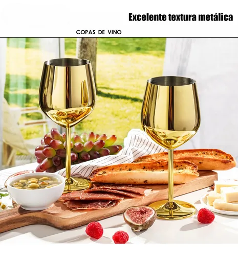 Foto 3 pulgar | Copas Xtellar De Vino De Acero Inoxidable Oro De 4 (18 Oz)