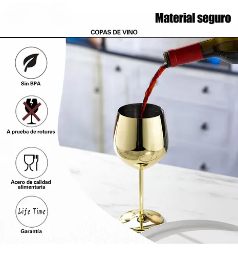 Foto 5 pulgar | Copas Xtellar De Vino De Acero Inoxidable Oro De 4 (18 Oz)