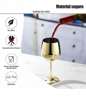 Foto 4 | Copas Xtellar De Vino De Acero Inoxidable Oro De 4 (18 Oz)