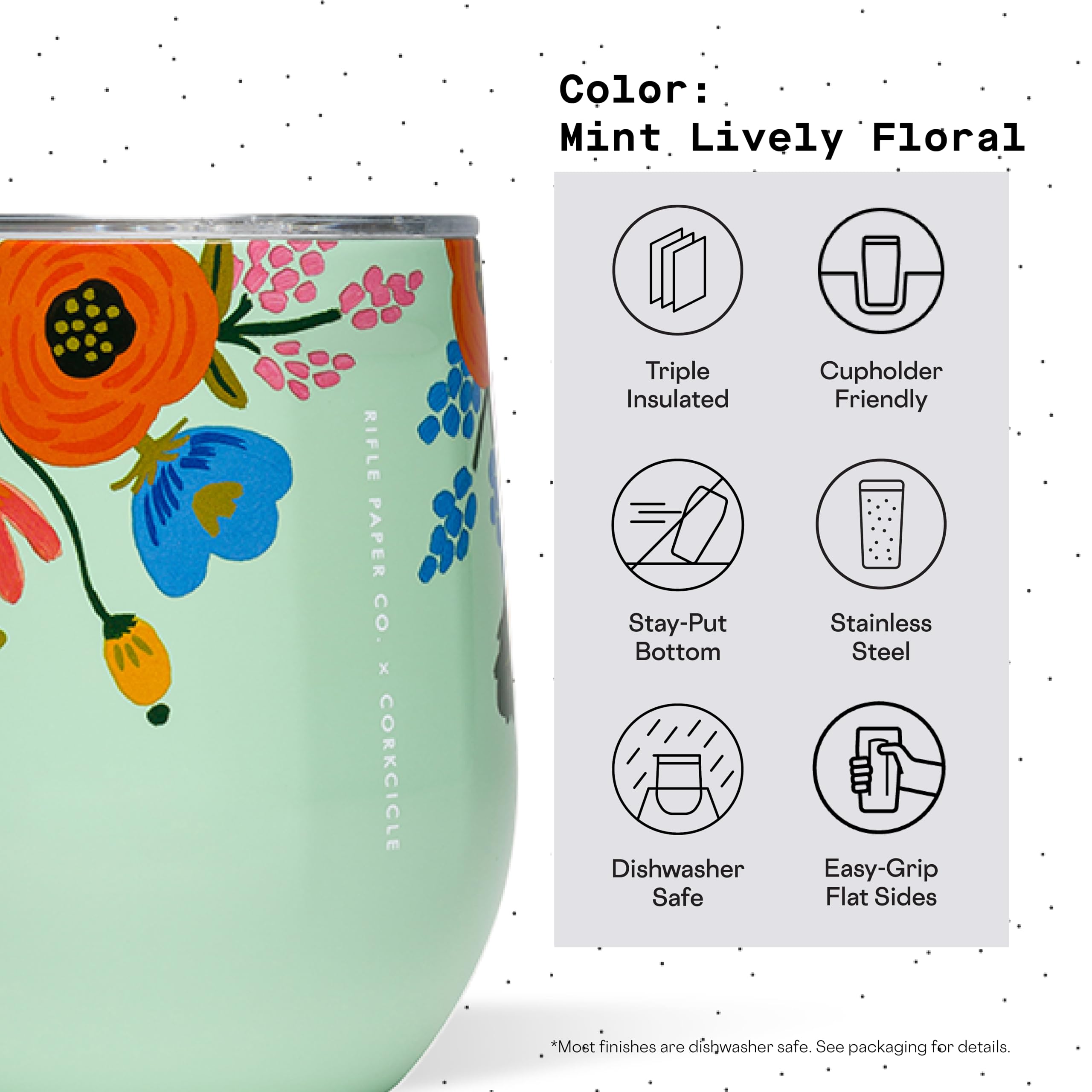 Foto 5 pulgar | Vaso De Vino Corkcicle X Rifle Paper Co., 350 Ml, Acero Inoxidable - Venta Internacional.