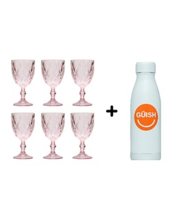 Foto 1 | Juego 6 Copas De Vino 325m + Gratis Termo Güish De Regalo