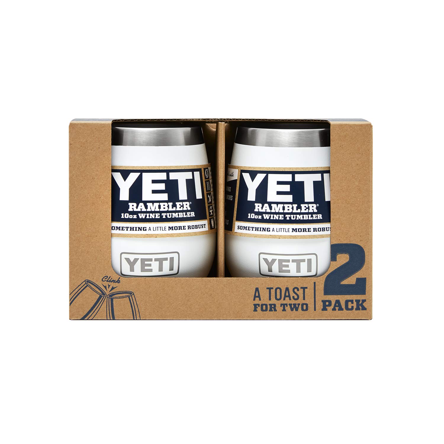 Foto 2 pulgar | Vaso De Vino Yeti Rambler De Acero Inoxidable De 300 Ml, 2 Unidades, Color Blanco - Venta Internacional.