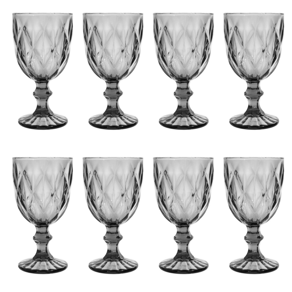 Foto 1 | Copas De Vidrio Vittori Humo Cristal 8 Piezas 245 Ml