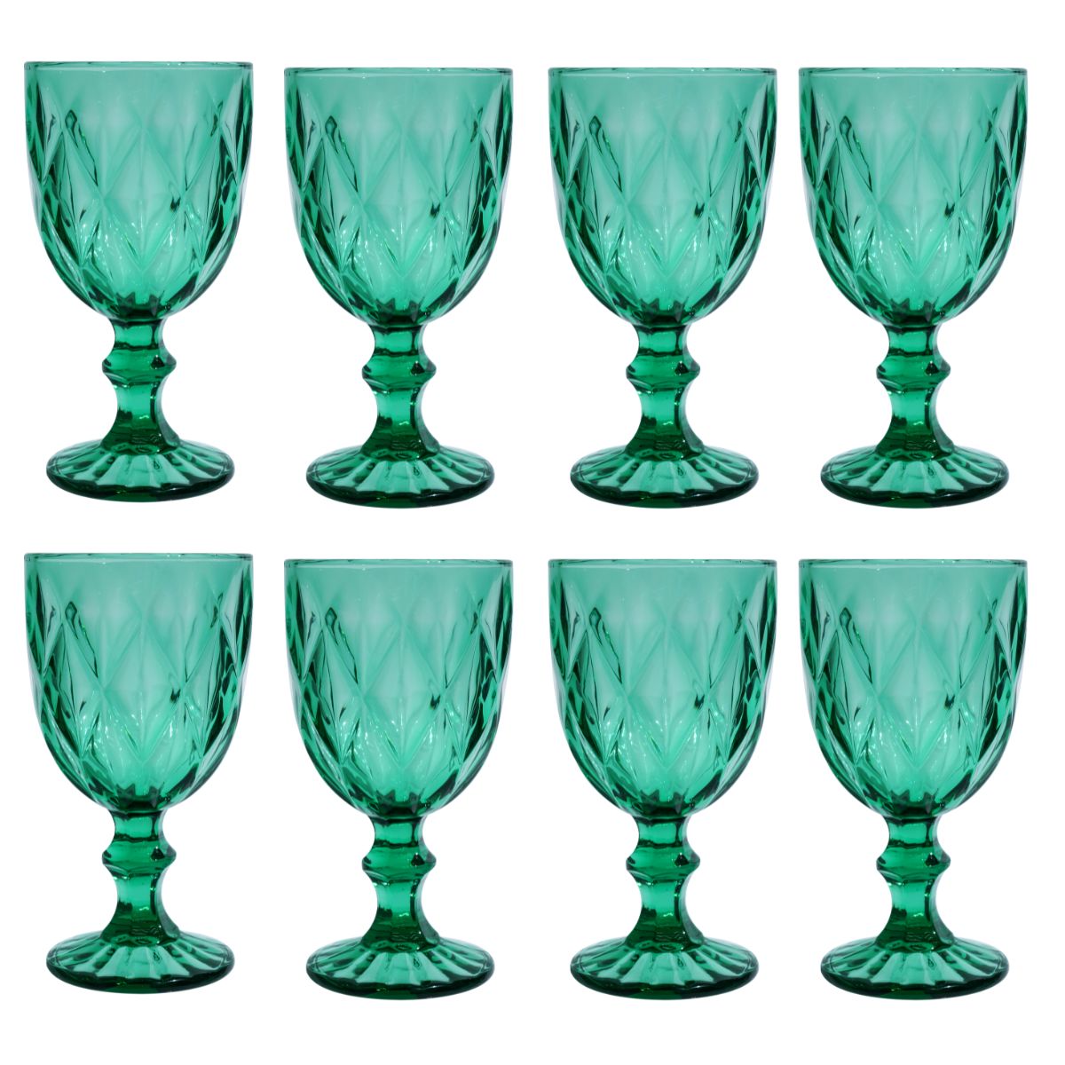 Foto 2 pulgar | Copas De Vidrio Vittori Verdes Cristal 8 Piezas 245 Ml