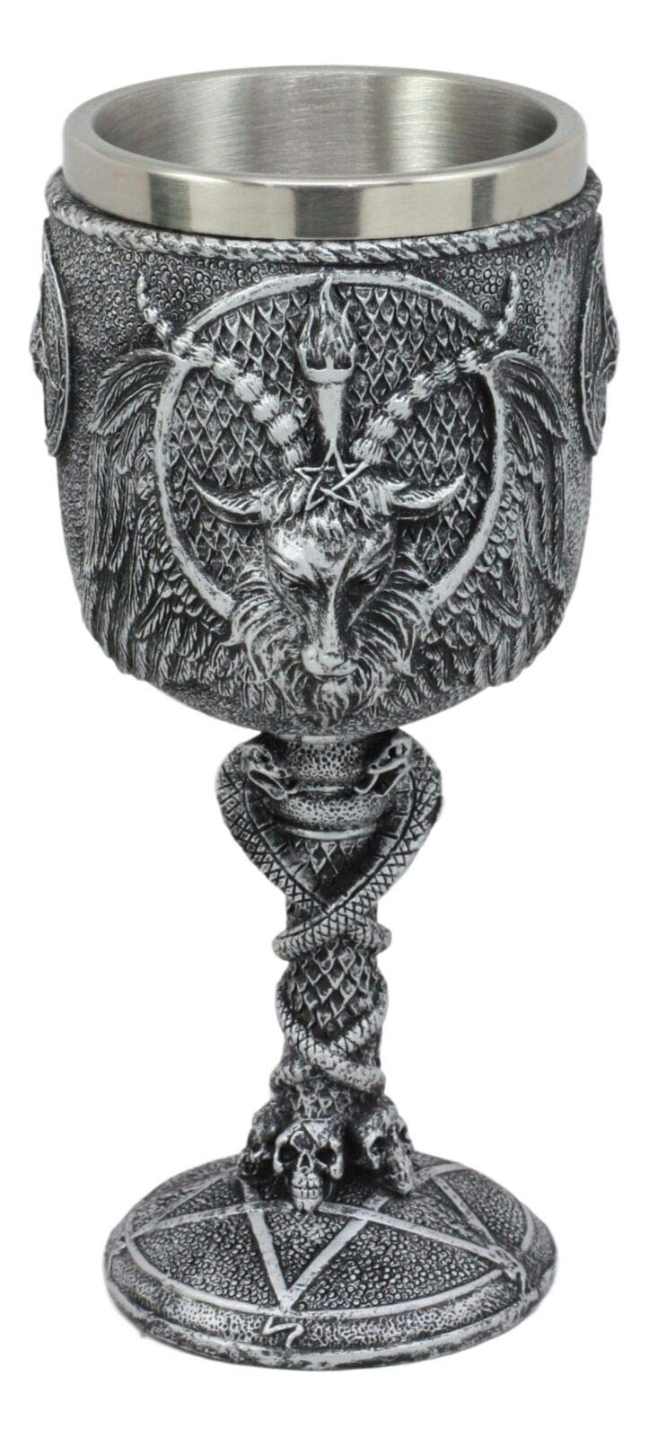 Foto 4 pulgar | Copa De Vino Pacific Giftware Baphomet Satanic Cult Resina 180 Ml - Venta Internacional.