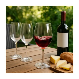 Foto 3 | Set 6 Piezas Copas Vino Tinto Copón Vidrio 384 Ml Eo Safe Imports Esi-20729 Transparente