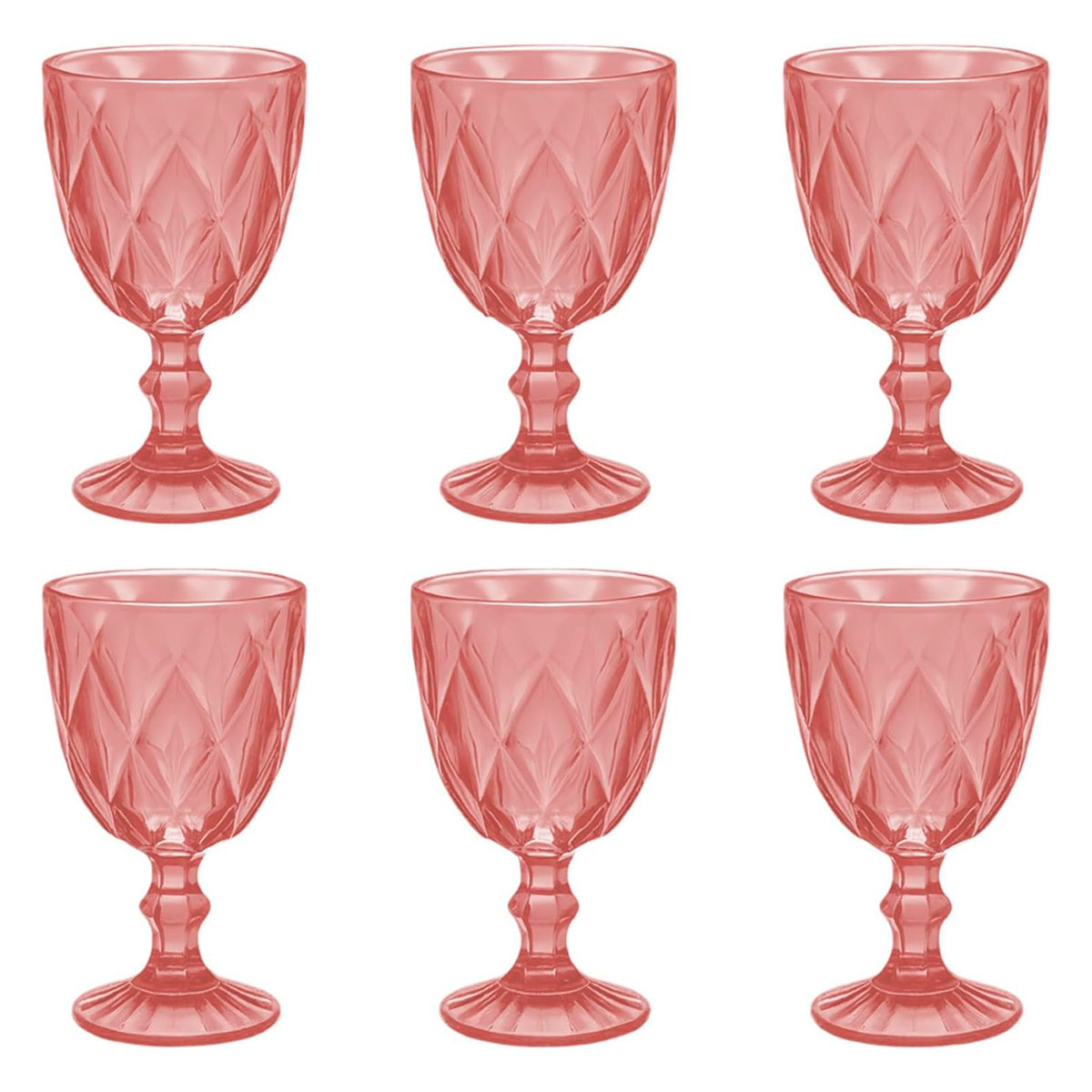 Foto 3 pulgar | Juego De 6 Copas De Vidrio 240 ml, Copas Coloridas Para Agua, Vino O Cócteles (Rosa) Bluelander