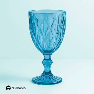 Foto 1 | Juego De 6 Copas De Vidrio 240 ml Copas Coloridas Para Agua Vino O Cócteles (azul) Bluelander