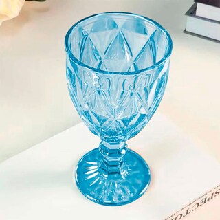 Foto 4 | Juego De 6 Copas De Vidrio 240 ml Copas Coloridas Para Agua Vino O Cócteles (azul) Bluelander
