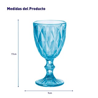 Foto 5 | Juego De 6 Copas De Vidrio 240 ml Copas Coloridas Para Agua Vino O Cócteles (azul) Bluelander