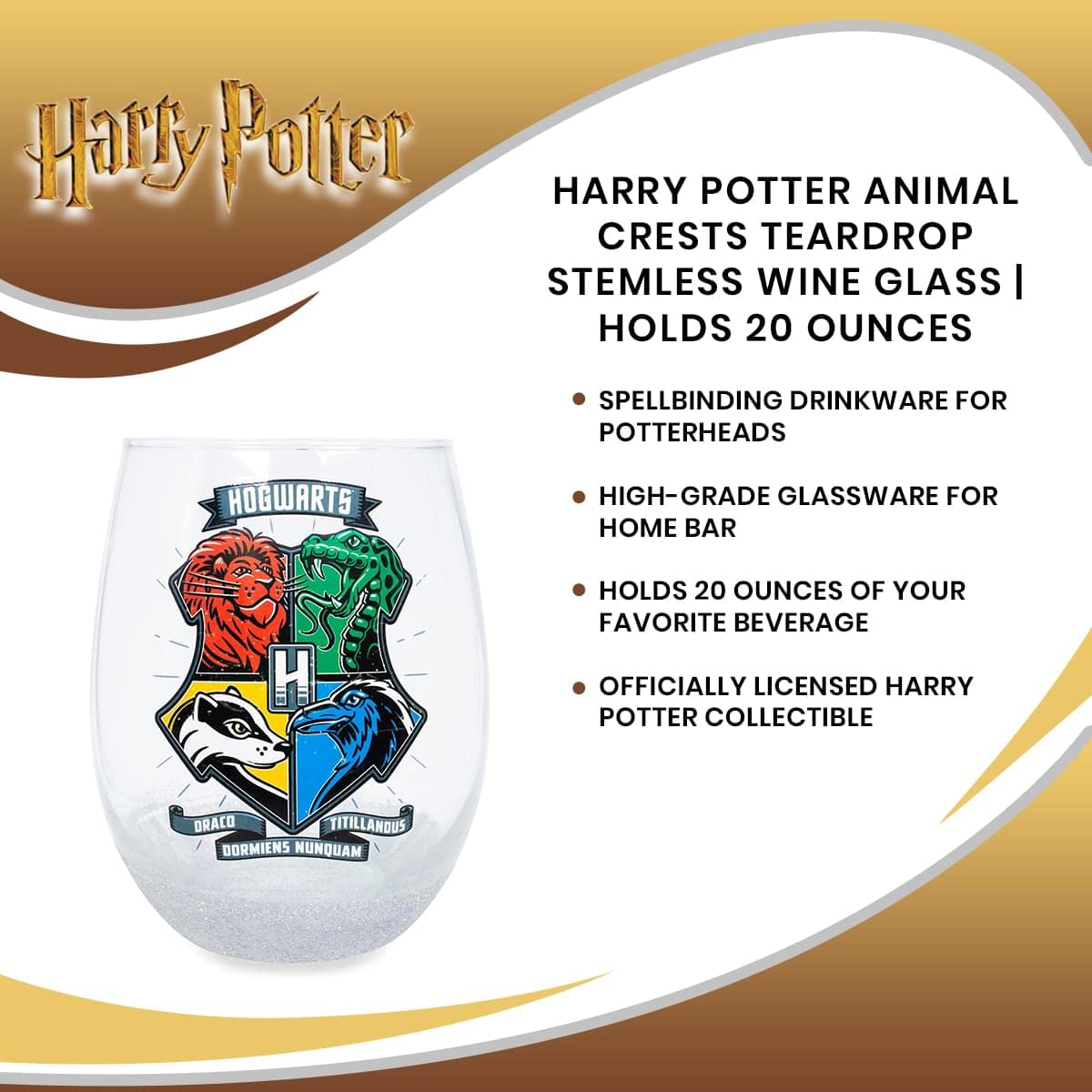 Foto 8 pulgar | Copa De Vino Silver Buffalo Harry Potter Hogwarts 590ml - Venta Internacional.