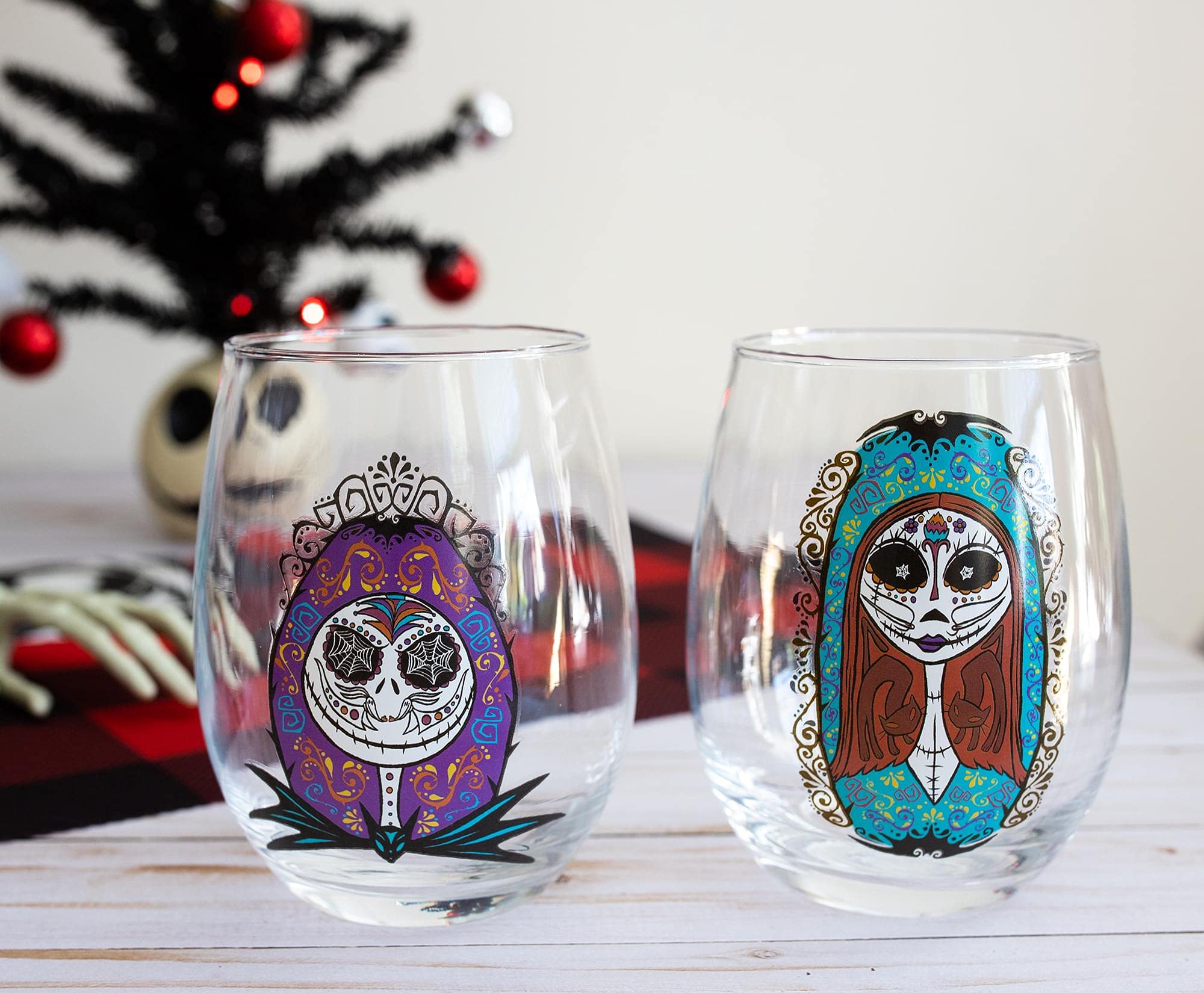 Foto 4 pulgar | Set De Copas De Vino Silver Buffalo Disney Nightmare Before Christmas - Venta Internacional.