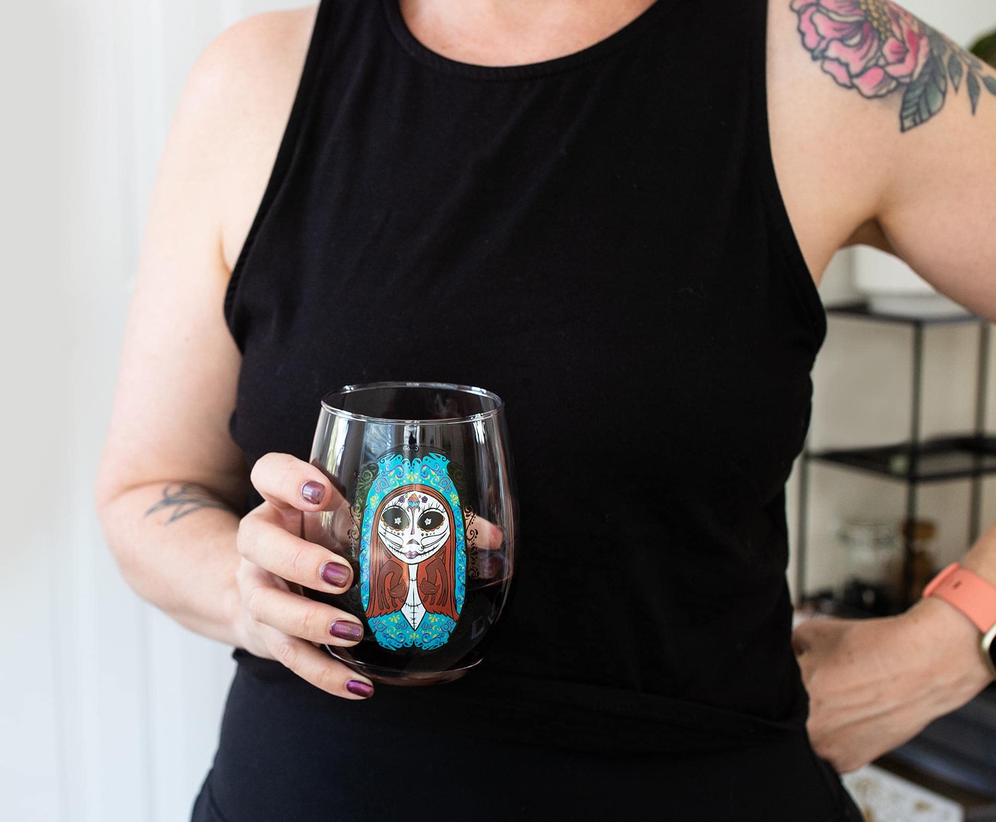 Foto 6 | Set De Copas De Vino Silver Buffalo Disney Nightmare Before Christmas - Venta Internacional.