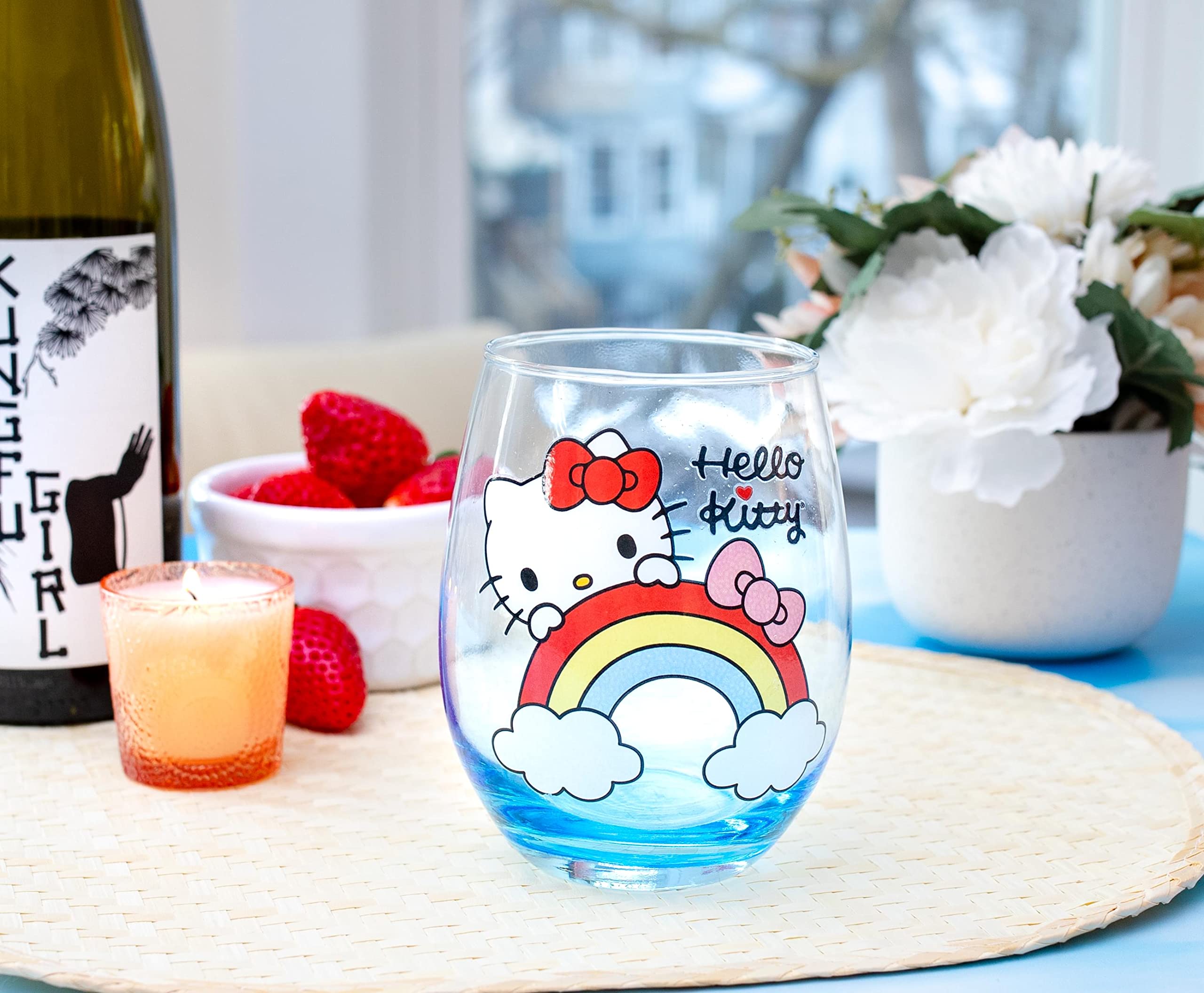 Foto 5 pulgar | Copa De Vino Sin Tallo Toynk Sanrio Hello Kitty Rainbow 600 Ml - Venta Internacional.
