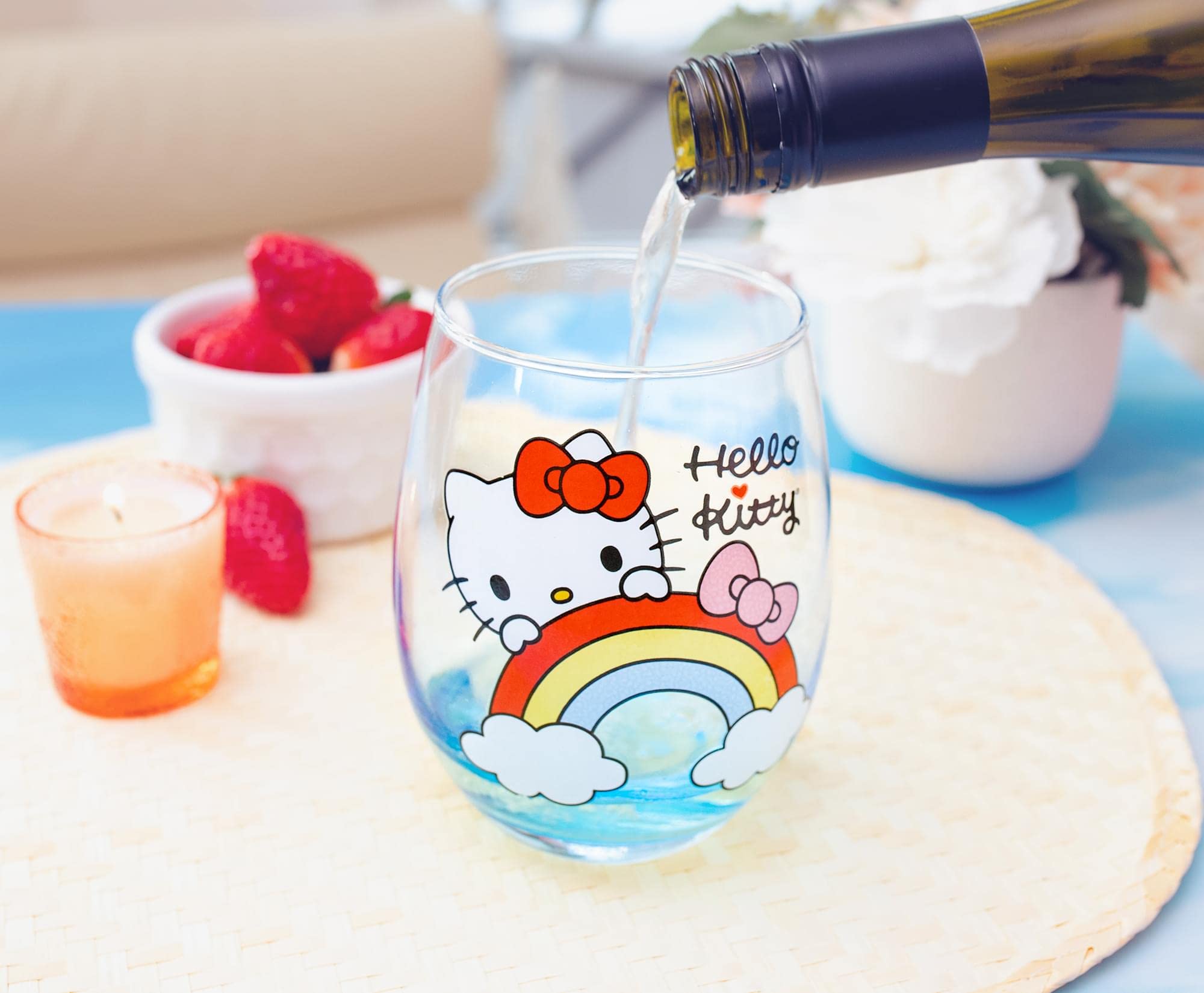 Foto 6 pulgar | Copa De Vino Sin Tallo Toynk Sanrio Hello Kitty Rainbow 600 Ml - Venta Internacional.