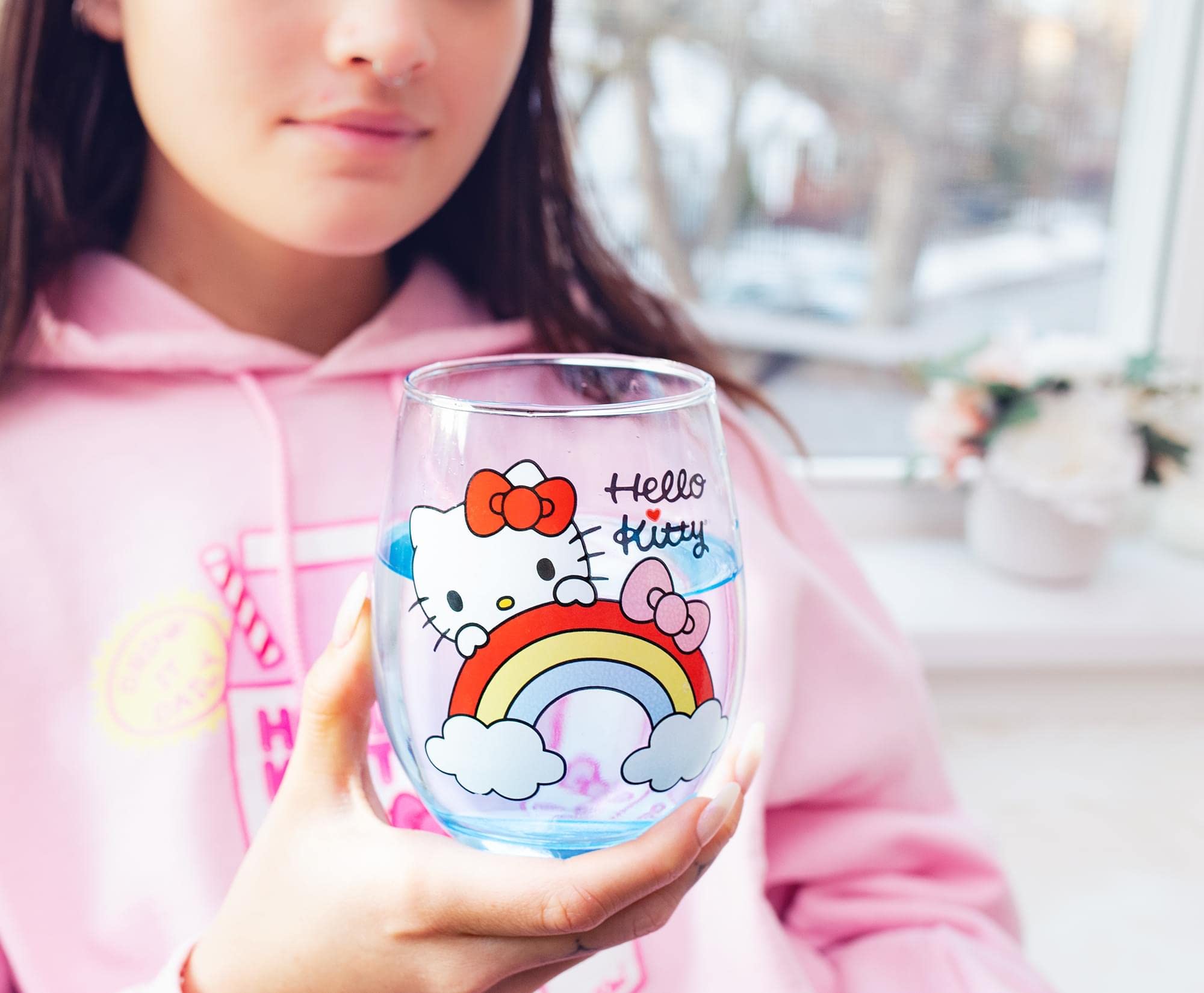 Foto 7 pulgar | Copa De Vino Sin Tallo Toynk Sanrio Hello Kitty Rainbow 600 Ml - Venta Internacional.