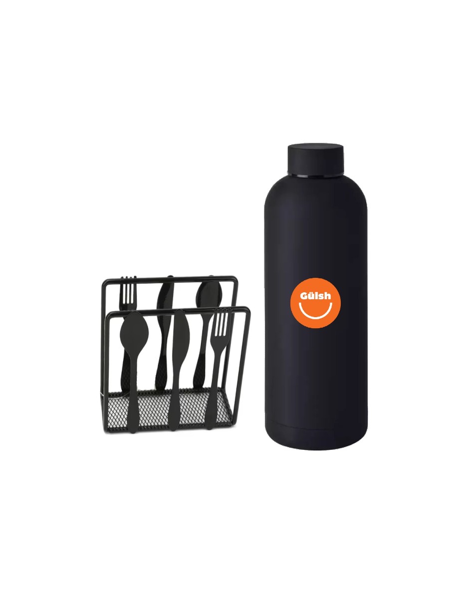 Foto 1 | Servilletero Metálico Elegante + Termo De Agua Güish