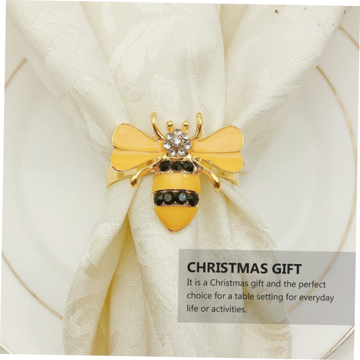 Foto 3 pulgar | Juego De 6 Servilleteros Feltechelectr De Aleación Con Forma De Abeja, Color Dorado - Venta Internacional.
