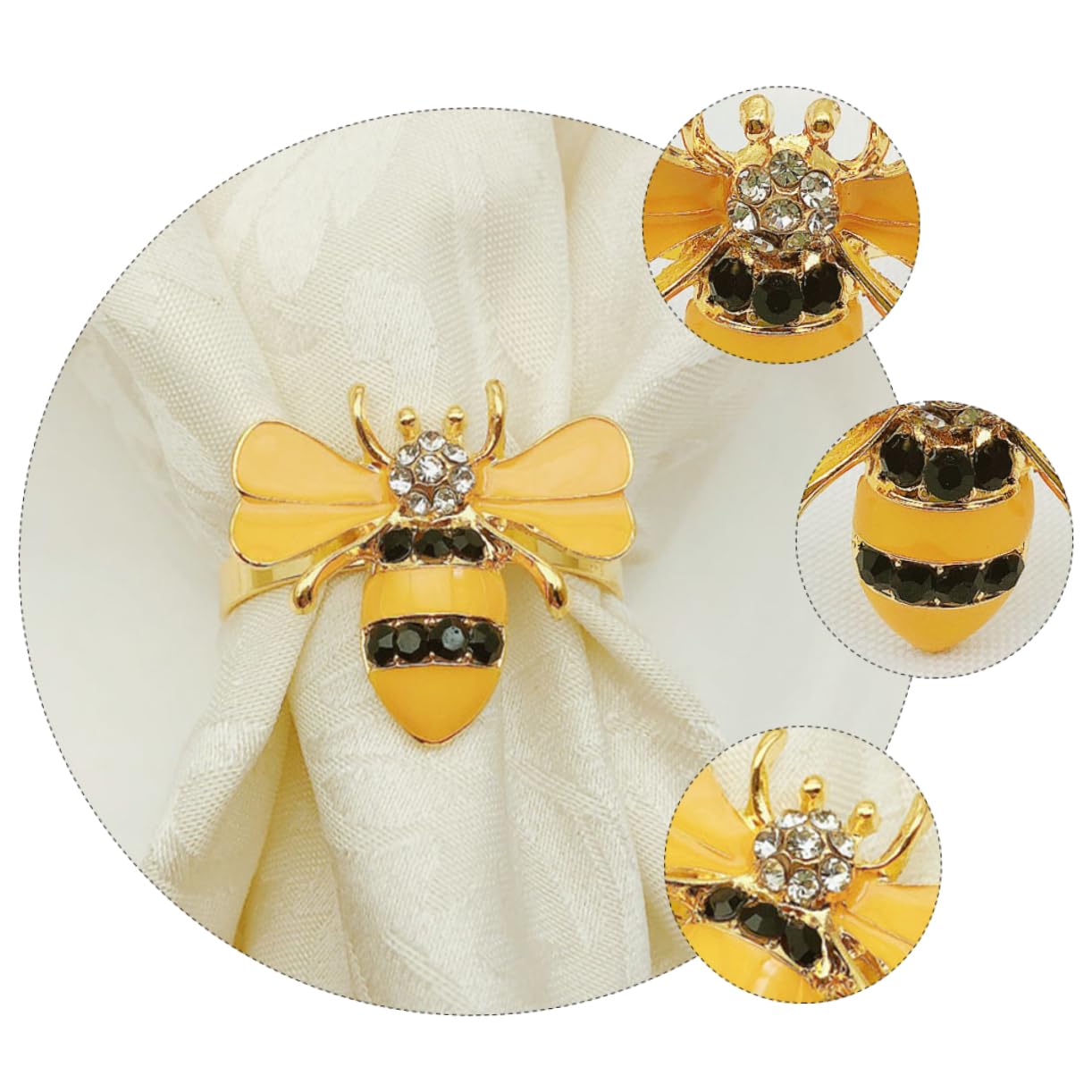 Foto 4 pulgar | Juego De 6 Servilleteros Feltechelectr De Aleación Con Forma De Abeja, Color Dorado - Venta Internacional.