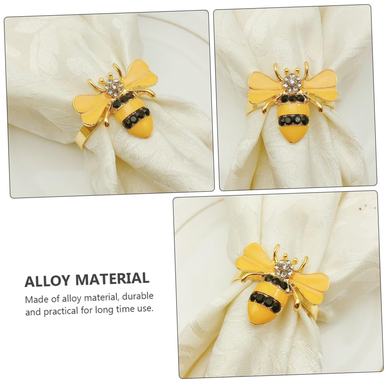 Foto 6 pulgar | Juego De 6 Servilleteros Feltechelectr De Aleación Con Forma De Abeja, Color Dorado - Venta Internacional.