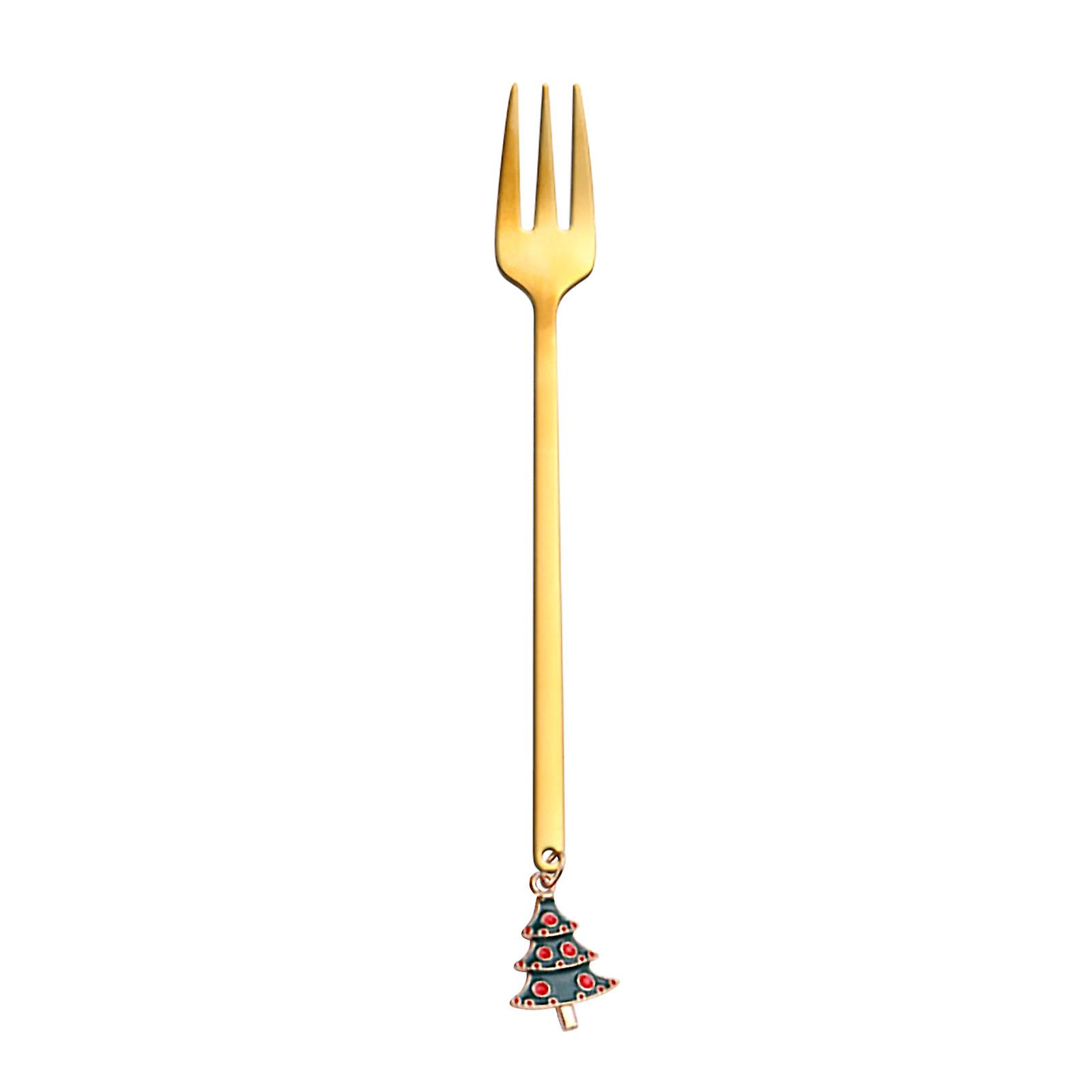 Foto 3 pulgar | Tenedor De Café De Metal Para Decoración De Mesa Navideña Y Cuchara Agitadora - Venta Internacional.