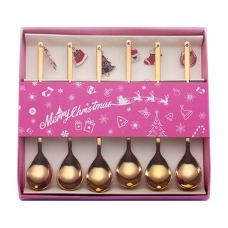 Foto 2 | Tenedor De Café De Metal Para Decoración De Mesa Navideña Y Cuchara Agitadora - Venta Internacional.