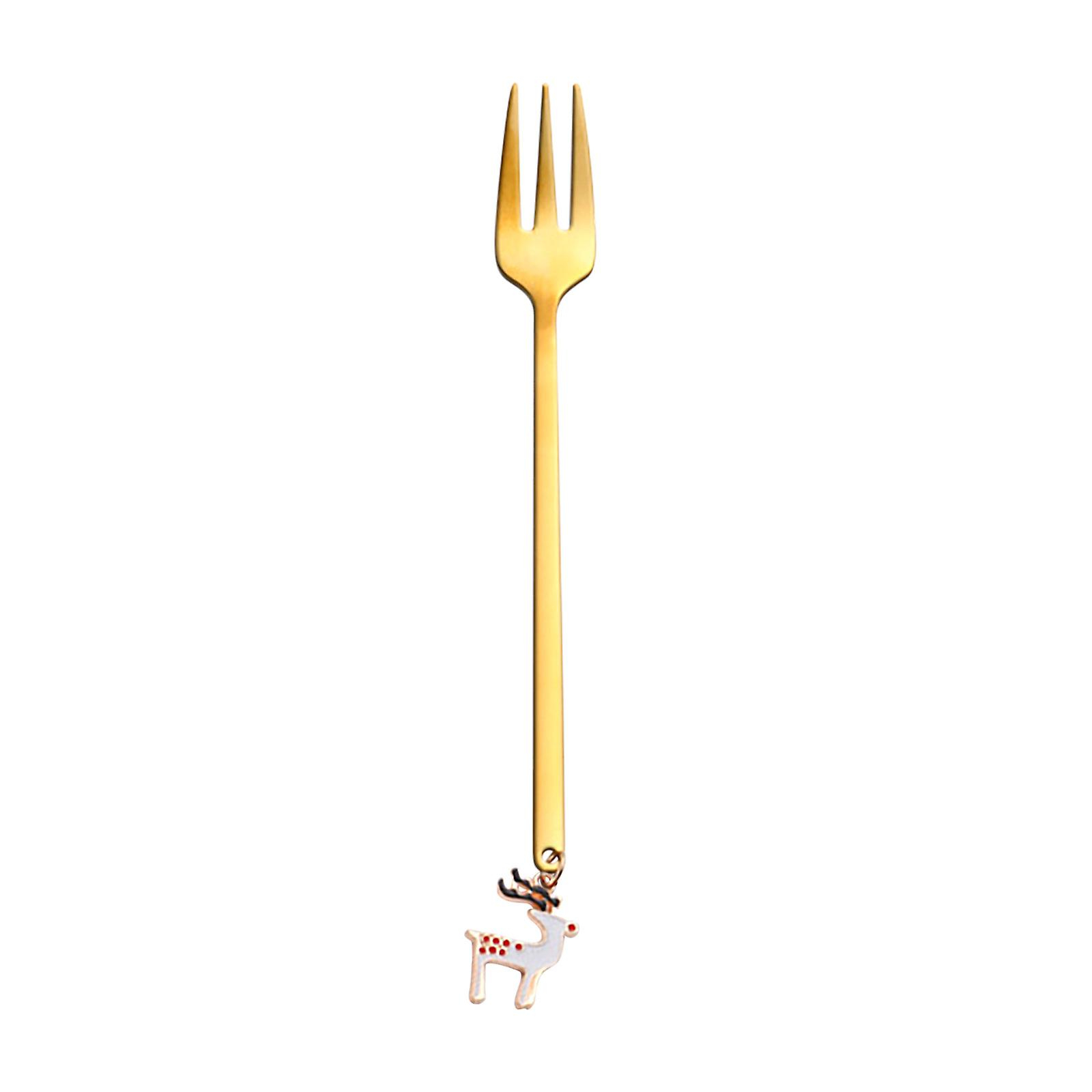 Foto 2 pulgar | Tenedor De Café De Metal Para Decoración De Mesa Navideña Y Cuchara Agitadora - Venta Internacional.