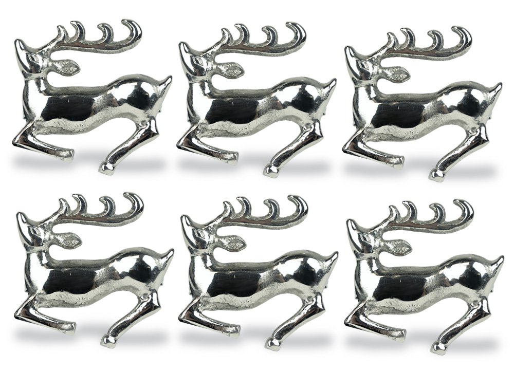 Juego de Servilleteros Dii Christmas Silver Reindeer 6 Unidades - Venta Internacional
