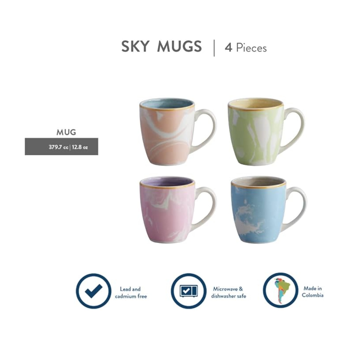 Foto 3 | Juego De Tazas Sky