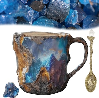 Foto 1 | Taza De Café Mineral Crystal 325 Ml Con Cuchara Multicolor 2025 - Venta Internacional.