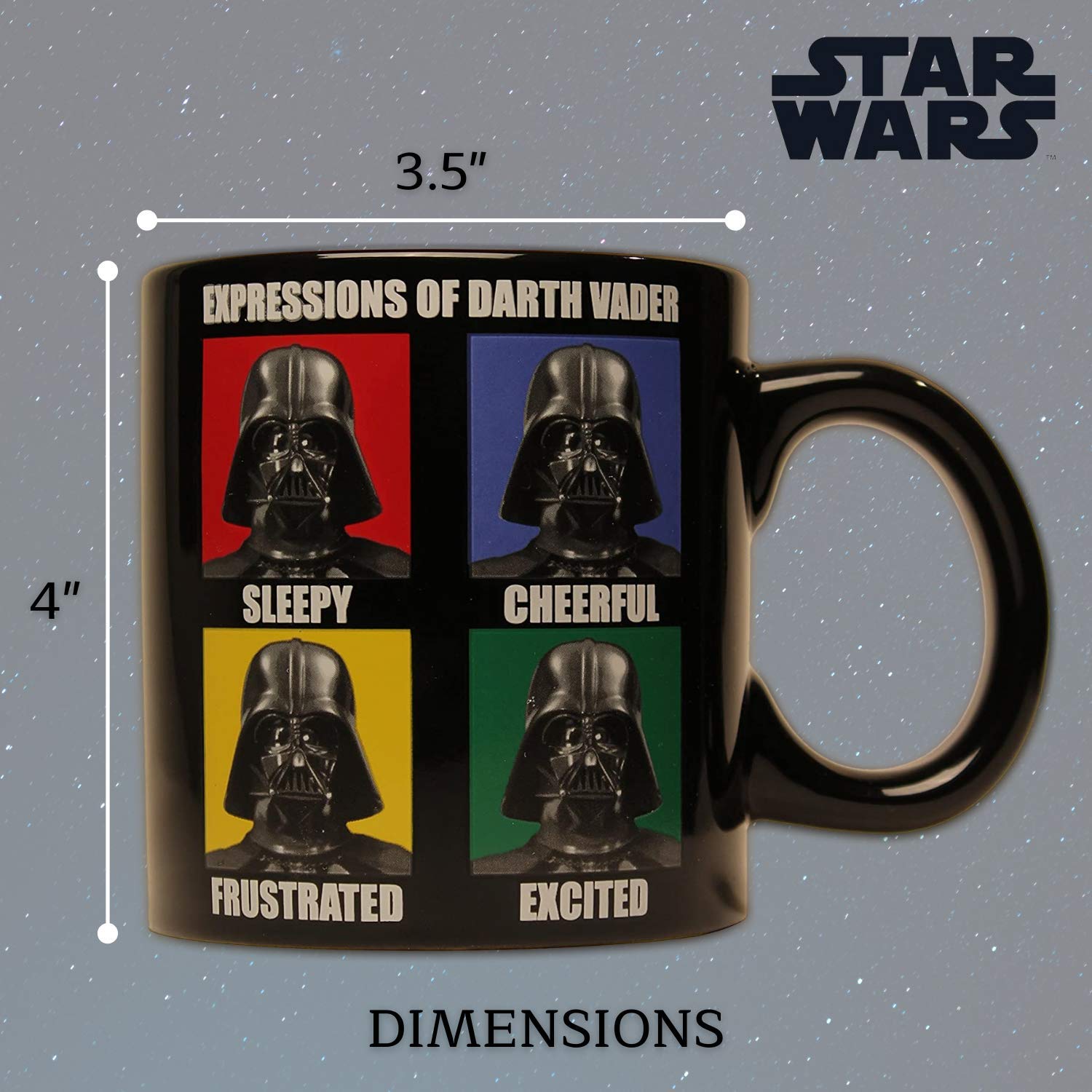Foto 4 pulgar | Taza De Café Silver Buffalo Star Wars Darth Vader 414ml - Venta Internacional.