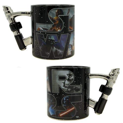 Foto 3 pulgar | Taza Silver Buffalo Star Wars Lightsable Ceramic 600 Ml - Venta Internacional.