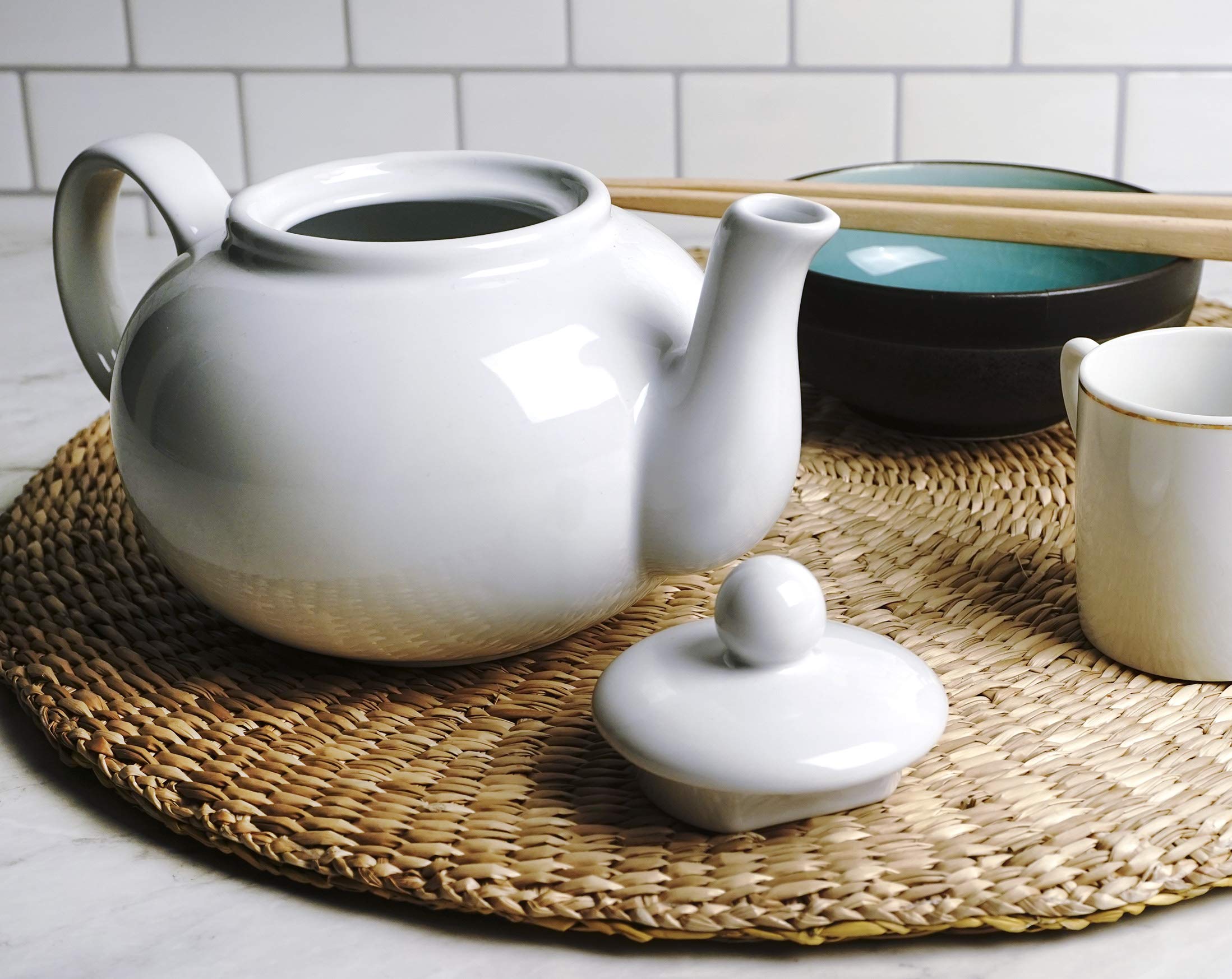 Foto 2 | Teapot Rsvp International Stoneware, 480 Ml, Microondas Y Lavavajillas, Color Blanco - Venta Internacional.