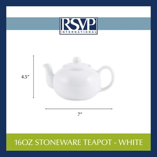 Foto 3 | Teapot Rsvp International Stoneware, 480 Ml, Microondas Y Lavavajillas, Color Blanco - Venta Internacional.